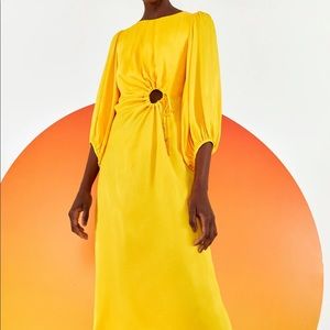 Yellow Farm Rio Circle Cut Out Midi Dress